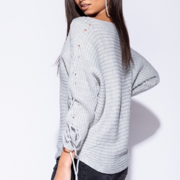 Bundle Only! Silver, Laced & Ribbed Sweater - Picture 4 of 4